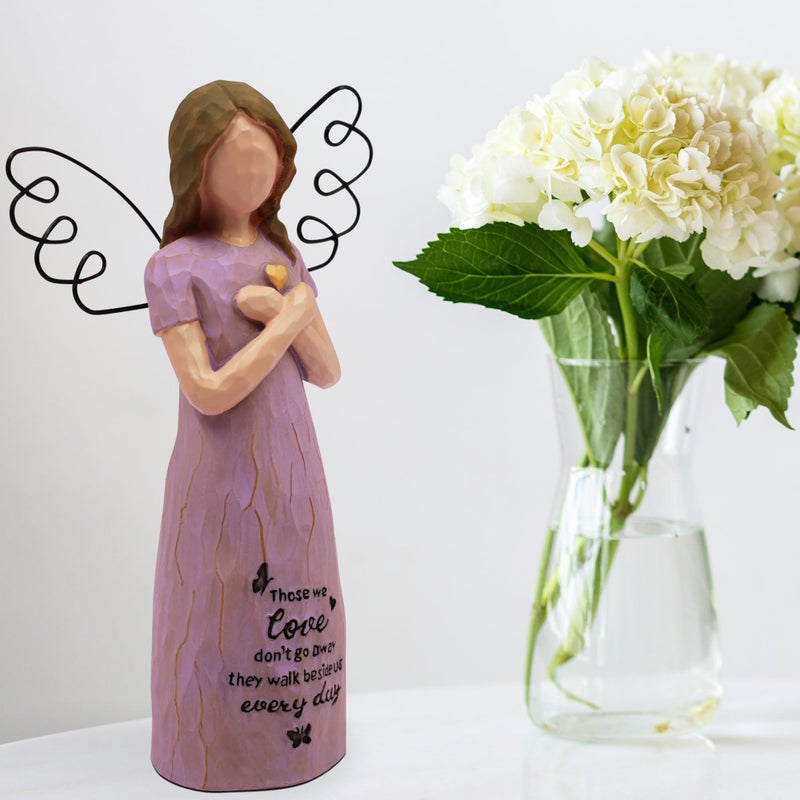 BORLESTA Sympathy Gifts for Loss of Loved One - Bereavement Gifts, Memorial Gifts, Remembrance Gifts, Angel Gifts for Women, Angel Figurines (Purple) - Image 3