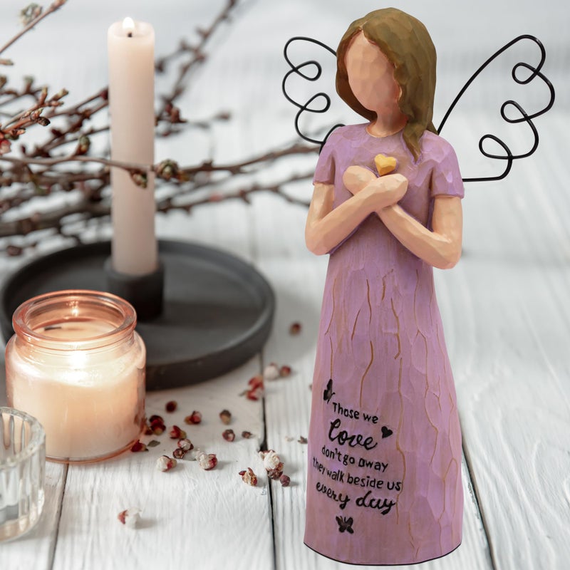 BORLESTA Sympathy Gifts for Loss of Loved One - Bereavement Gifts, Memorial Gifts, Remembrance Gifts, Angel Gifts for Women, Angel Figurines (Purple) - Image 4