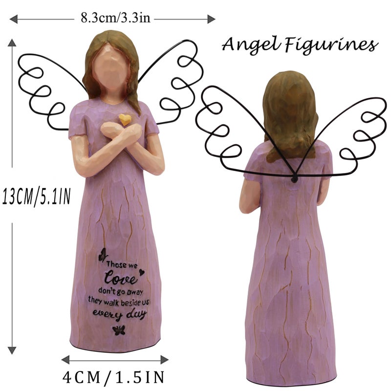 BORLESTA Sympathy Gifts for Loss of Loved One - Bereavement Gifts, Memorial Gifts, Remembrance Gifts, Angel Gifts for Women, Angel Figurines (Purple) - Image 2