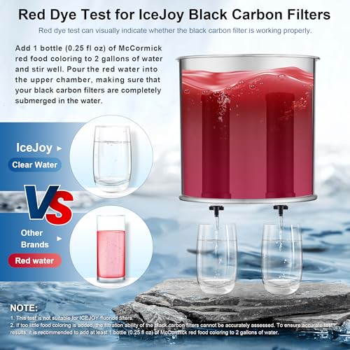 IceJoy 8-Stage Gravity Water Filtration System 3.0 Gallon-304 Stainless Steel Countertop System with 4 Filters and StandReduce 99.9% Chlorine, NSF/ANS 42 Certifcation - Image 5
