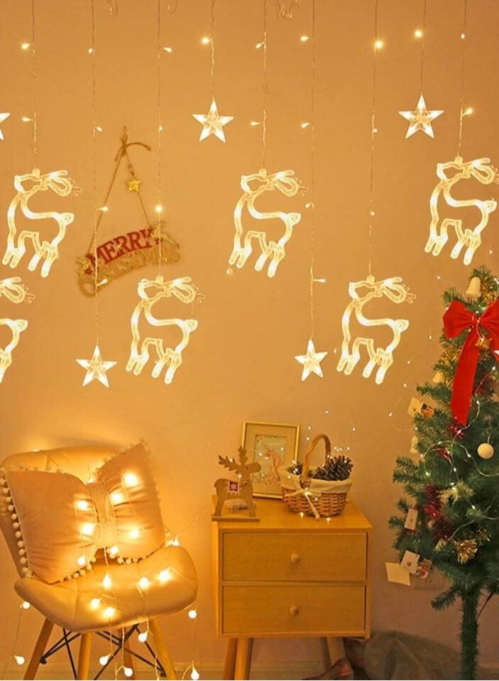 A curtain of light in the shapes of a Christmas bell, a deer, or a tree, length 3.5 meters by meter - Image 1