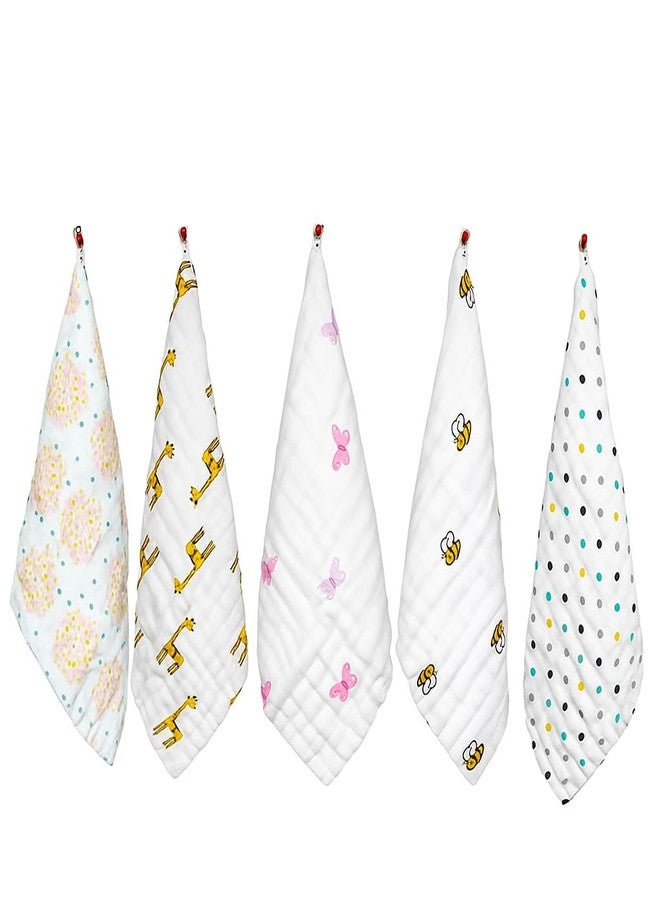 Bhoomi Impex Muslin Washcloths - 6 Layers Natural Cotton Baby Face Towel Soft & Breathable Reusable Wipes - Shower Gift for Registry - 11.5x11.5 Inch - Set of 5 - Image 2