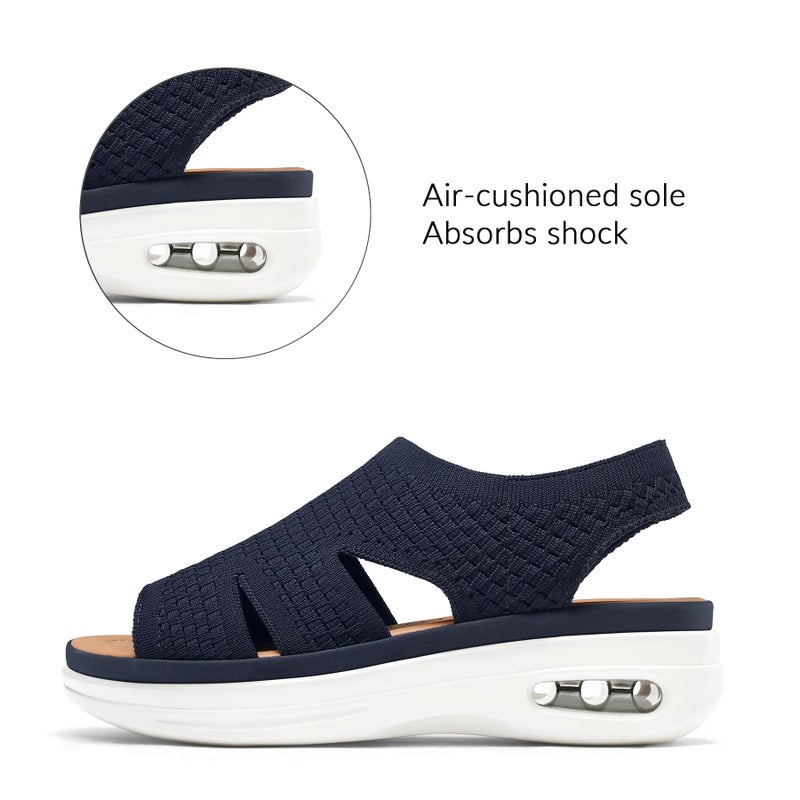 mysoft Womens Comfortable Walking Sandals Slip On Air Cushion Slingback Open Toe Platform Summer Shoes - Image 3
