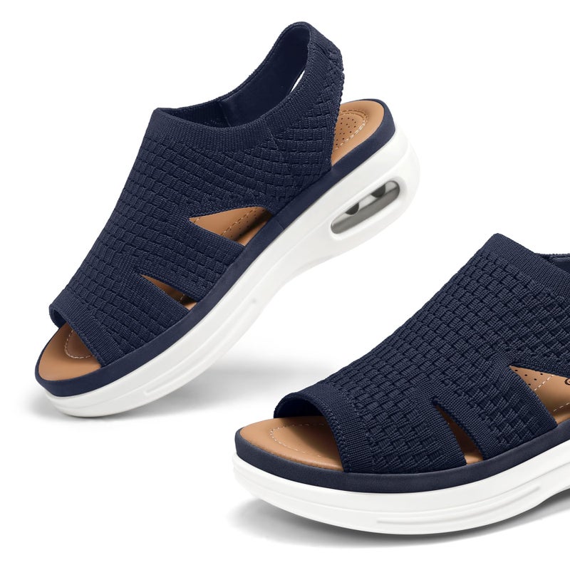 mysoft Womens Comfortable Walking Sandals Slip On Air Cushion Slingback Open Toe Platform Summer Shoes - Image 5