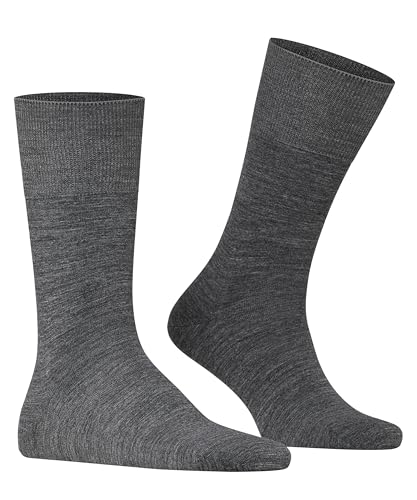 FALKE Men's Airport Socks, Light, Merino Wool Cotton, Crew Length, Classic Formal Socks, Trendy Work Clothing, Grey (Dark Grey 3070), 12.5-13.5, 1 Pair - Image 5