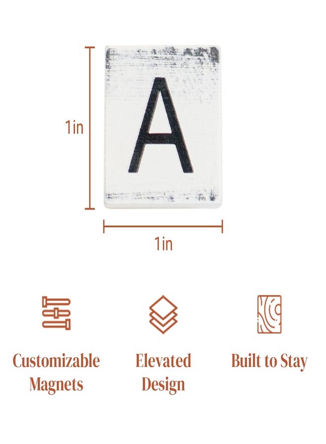 Stiles 100 Pieces Magnetic Letter Tiles - Wooden Magnetic Letters for Teaching or School Letter Board - Alphabet Fridge Magnets for Whiteboard or Magnet Announcement Board by Stiles, Rustic - Image 4
