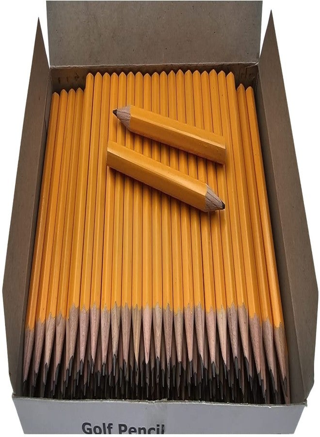 Comfort Axis Golf Pencils Bulk, Yellow Barrel 8.5cm Mini Pencils Pre-Sharpened 144/Box - Image 5