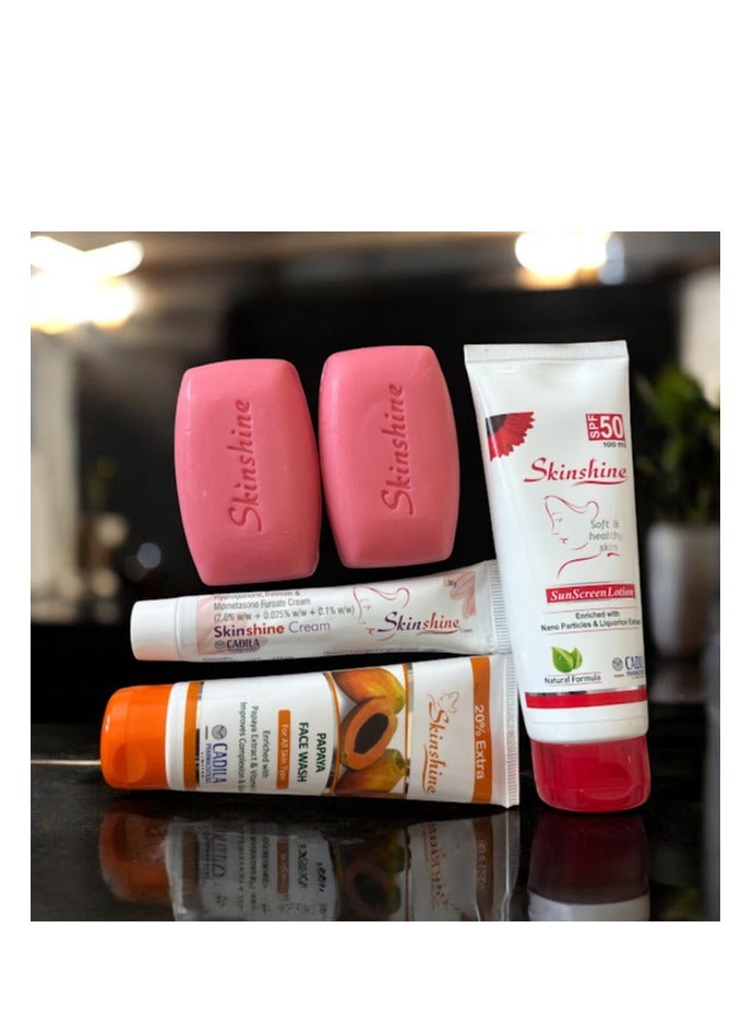 CADILA Skinshine Cream, Lotion, Soap For Spotless Face & Body Whitening - Image 1
