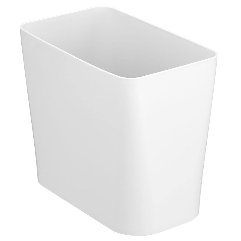 mDesign Plastic Small 3-Gallon Wastebasket, Trashcan Container Bin - for Bathroom, Bedroom, Kitchen, Home Office, Laundry Room - Holds Trash, Garbage, Waste - White - Image 5