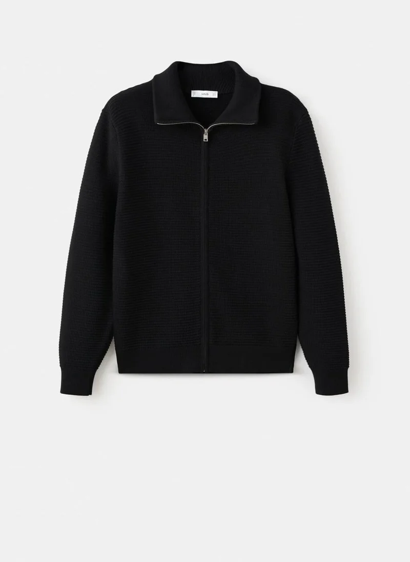 Mango Man  Structured knitted cardigan with zip for Men | Best Price UAE