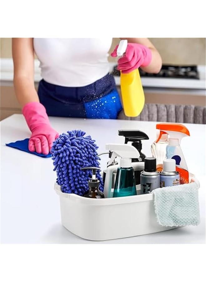 MIXDE 2 Pack Cleaning Supplies, Large Plastic Cleaning Supply Organizer Bucket with Handle Portable Housekeeping Shower Tote Caddy Under Sink Tool Storage Baskets for Dorm, Bathroom, Kitchen - Image 4