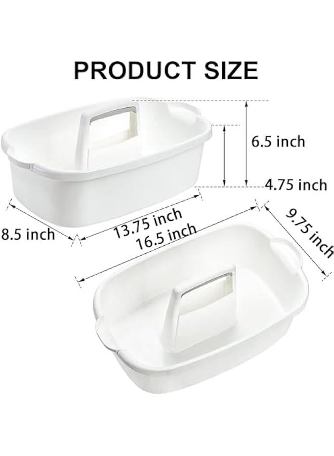 MIXDE 2 Pack Cleaning Supplies, Large Plastic Cleaning Supply Organizer Bucket with Handle Portable Housekeeping Shower Tote Caddy Under Sink Tool Storage Baskets for Dorm, Bathroom, Kitchen - Image 2