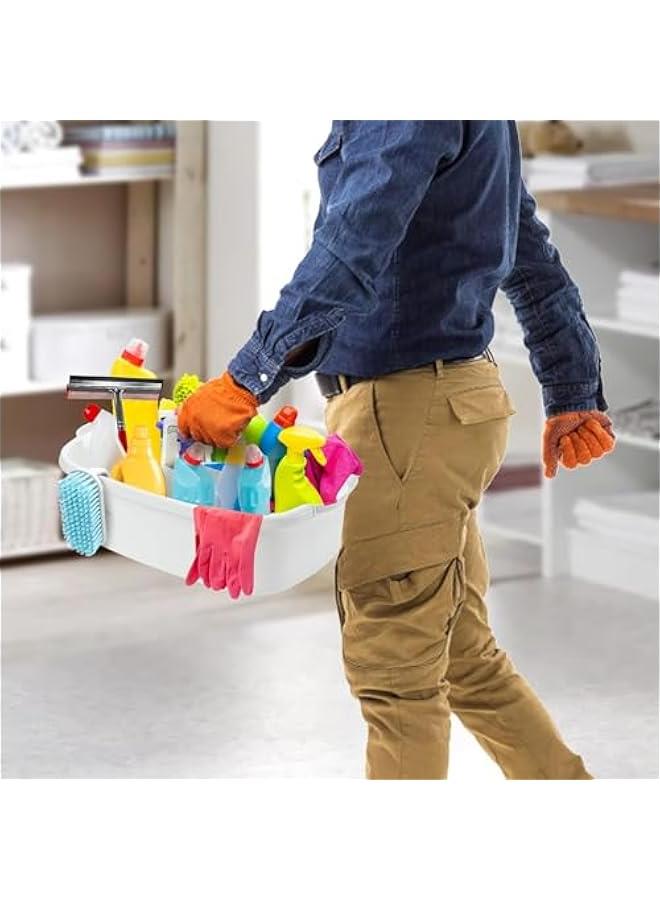 MIXDE 2 Pack Cleaning Supplies, Large Plastic Cleaning Supply Organizer Bucket with Handle Portable Housekeeping Shower Tote Caddy Under Sink Tool Storage Baskets for Dorm, Bathroom, Kitchen - Image 3