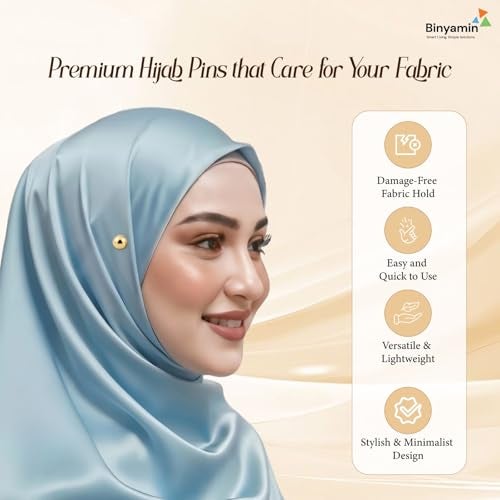 Binyamin Hijab Magnetic Pins for Scarf – Pinless Fabric Safe Hijab Accessories for Women, Strong Hold No Damage, Lightweight Stylish Magnets for Hijab & Scarves (Pack of 4) - Image 2