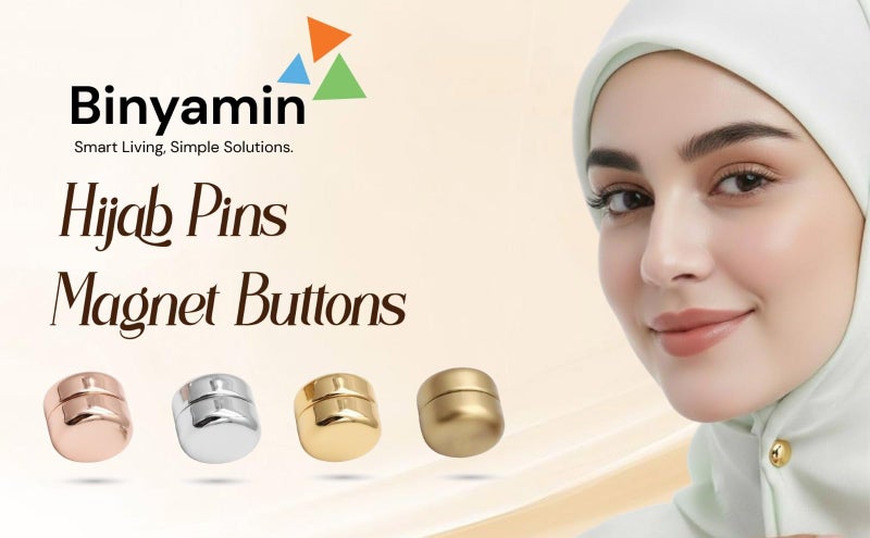 Binyamin Hijab Magnetic Pins for Scarf – Pinless Fabric Safe Hijab Accessories for Women, Strong Hold No Damage, Lightweight Stylish Magnets for Hijab & Scarves (Pack of 4) - Image 4