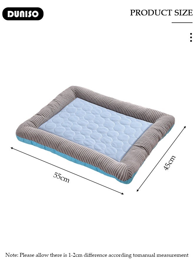 DUNISO Ice Silk Kennel Cool Icy Pet Nest Summer Dog Cooling Bed Breathable Dog Couch Bed with Nonskid Bottom Comfortable Soft Pet Mattress Cushion Washable Pet Sofa Puppy Couch Lounger for Dog Cat - Image 2