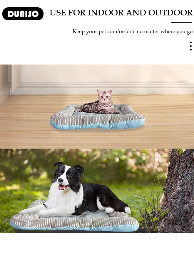 DUNISO Ice Silk Kennel Cool Icy Pet Nest Summer Dog Cooling Bed Breathable Dog Couch Bed with Nonskid Bottom Comfortable Soft Pet Mattress Cushion Washable Pet Sofa Puppy Couch Lounger for Dog Cat - Image 5