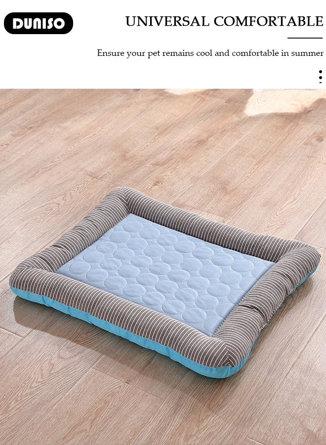 DUNISO Ice Silk Kennel Cool Icy Pet Nest Summer Dog Cooling Bed Breathable Dog Couch Bed with Nonskid Bottom Comfortable Soft Pet Mattress Cushion Washable Pet Sofa Puppy Couch Lounger for Dog Cat - Image 3