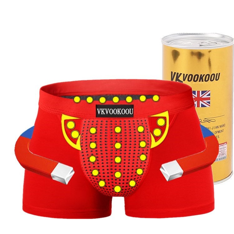 Magnetic Tourmaline Mens Boxer Briefs Health Function Red [canned seam 48 magnetic]] 