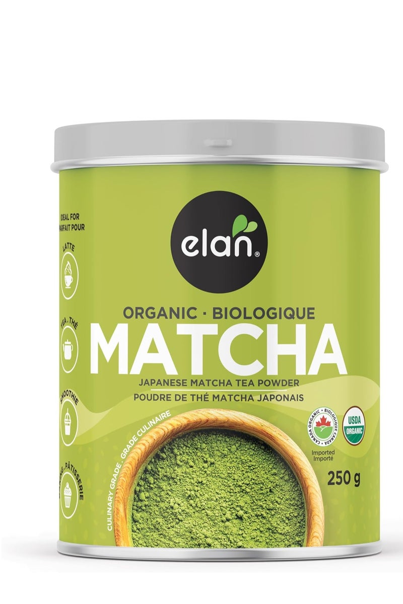 Elan Organic Matcha Green Tea Powder (250g) | For Matcha Coffee, Matcha Cake, Matcha Icecream & More - Image 1