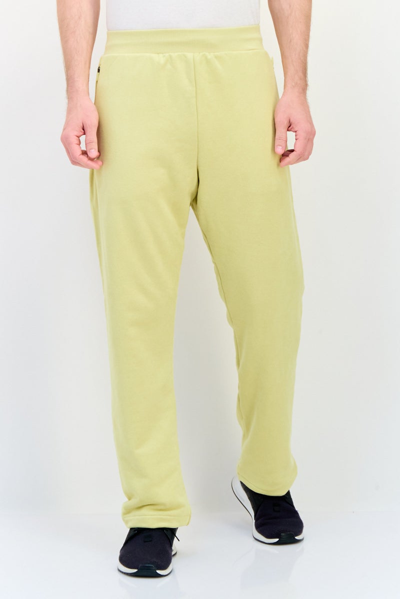 Adidas Men Sportswear Fit Basketball Sweatpants, Light Yellow  - Image 1