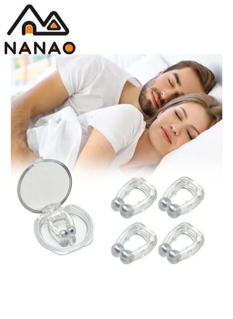 NANAO Magnetic Anti Snoring Nose Clips 4 Piece Anti Snoring Device For Preventing Snoring and Improving Sleep  - Image 1
