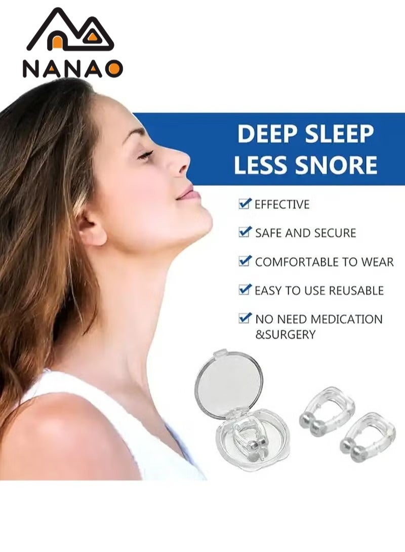 NANAO Magnetic Anti Snoring Nose Clips 4 Piece Anti Snoring Device For Preventing Snoring and Improving Sleep  - Image 2