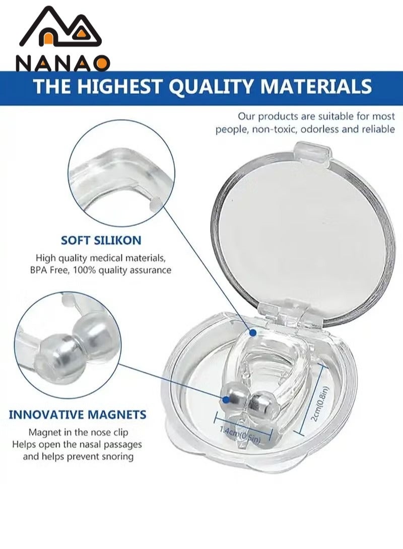 NANAO Magnetic Anti Snoring Nose Clips 4 Piece Anti Snoring Device For Preventing Snoring and Improving Sleep  - Image 3
