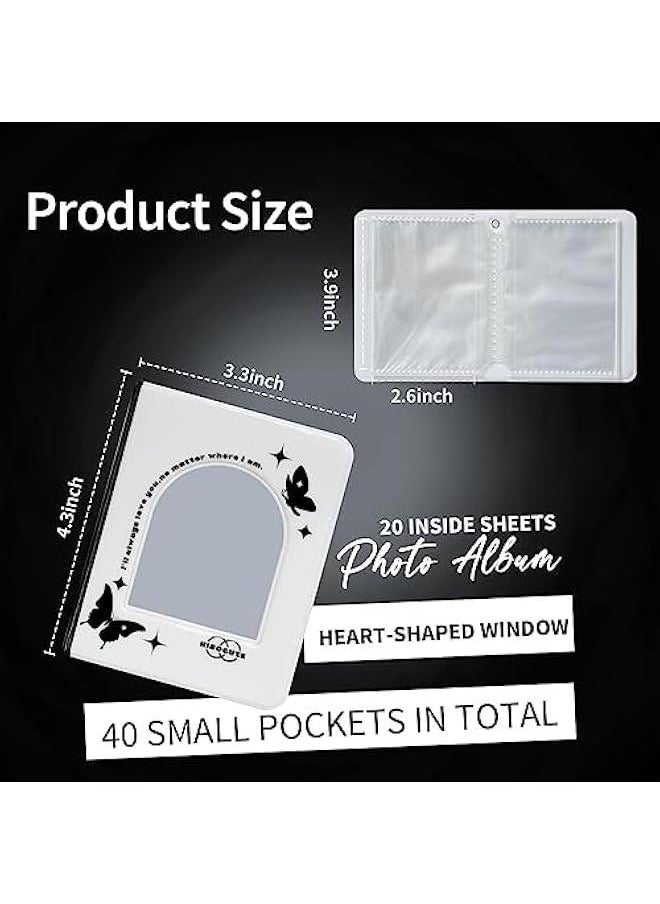 RYNX K Photocard Al Binder with Adorable Hanging Bear Mini Korean Photo Card Book 20 Sheets 40 Pockets Mini K Photocard Binder Set of 2 3inch Size  - Image 2