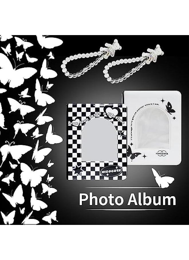 RYNX K Photocard Al Binder with Adorable Hanging Bear Mini Korean Photo Card Book 20 Sheets 40 Pockets Mini K Photocard Binder Set of 2 3inch Size  - Image 3
