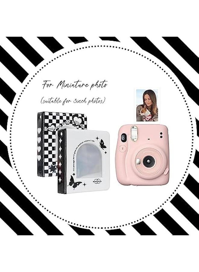 RYNX K Photocard Al Binder with Adorable Hanging Bear Mini Korean Photo Card Book 20 Sheets 40 Pockets Mini K Photocard Binder Set of 2 3inch Size  - Image 5