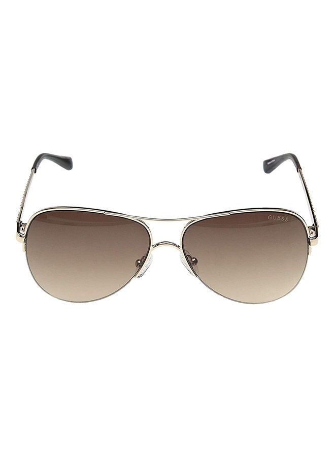 GUESS Unisex Aviator Sunglasses with Brown Lenses - GF6079 32F 58mm - Image 2