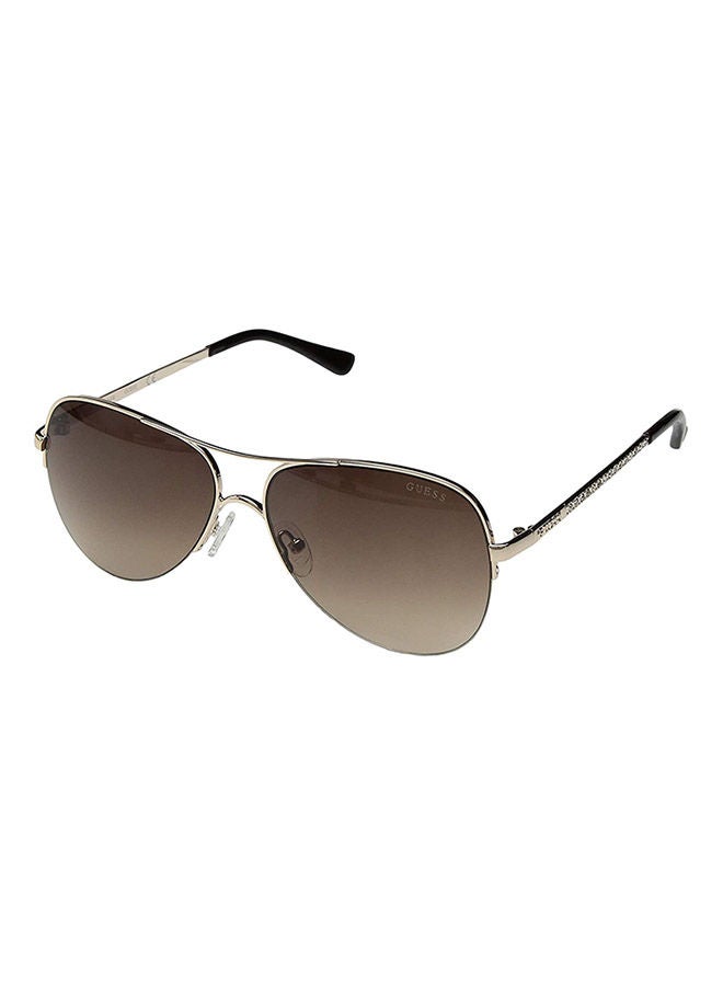 GUESS Unisex Aviator Sunglasses with Brown Lenses - GF6079 32F 58mm - Image 1