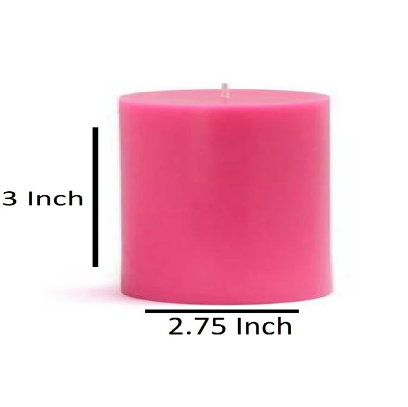 AURA DECOR AuraDecor Highly Fragrance Pillar Candle 2.75inch*3Inch || Pillar Candle || Home Decor Candle || Decoration Candle || Spa Candle || Fragrance Candle. (Rose) - Image 2