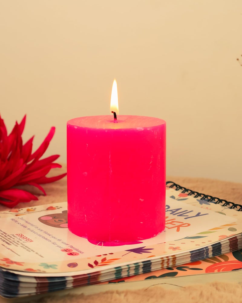 AURA DECOR AuraDecor Highly Fragrance Pillar Candle 2.75inch*3Inch || Pillar Candle || Home Decor Candle || Decoration Candle || Spa Candle || Fragrance Candle. (Rose) - Image 5