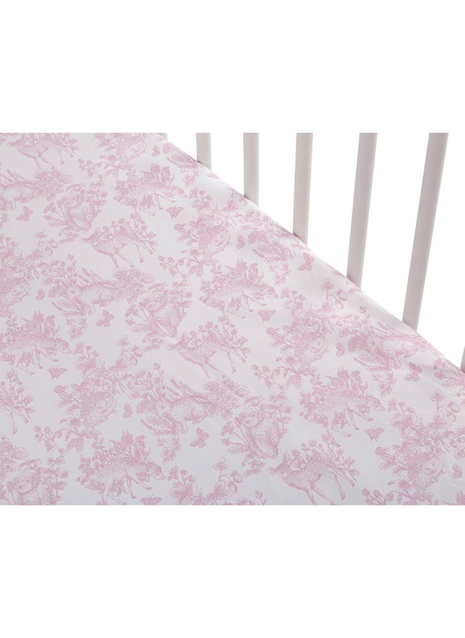 NINI Nini Baby Cot/Crib Fitted Sheet, Aura Grandeur Pink, 100% Cotton, Soft & Breathable, Includes 1 Fitted Sheet, Size Up to 70x140 cm  - Image 3