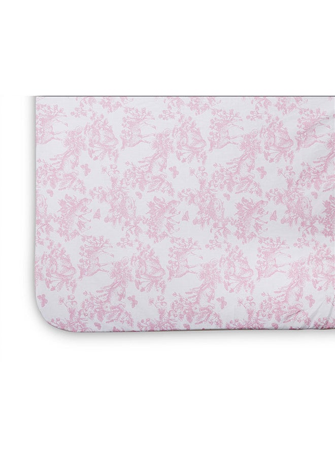 NINI Nini Baby Cot/Crib Fitted Sheet, Aura Grandeur Pink, 100% Cotton, Soft & Breathable, Includes 1 Fitted Sheet, Size Up to 70x140 cm  - Image 5