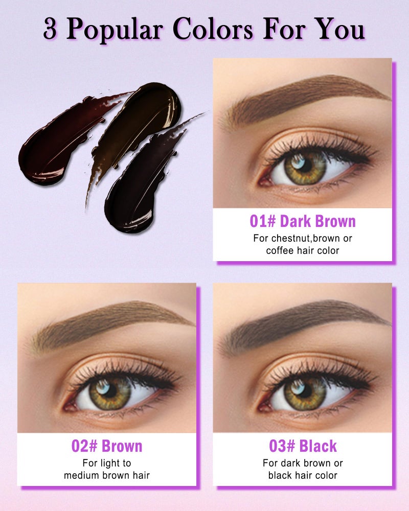 LYSdefeu Peel Off Eyebrow Tinting Gel Kit-2pcs Grey Black Tattoo Eyebrow Gel Easy Peel Off,Waterproof Longlasting Peel-Off Eye Brow Tint,Up to 3 Days Brow Stain,Christmas Makeup Gift Set for Women-03 - Image 5