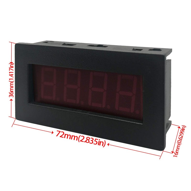 DIGITEN 4 Digital LED Tachometer RPM Speed Meter+Hall Proximity Switch Sensor NPN Red - Image 2