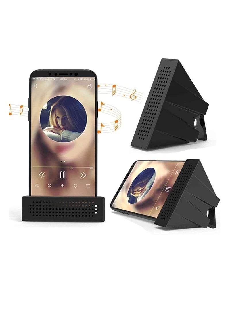 Excefore Sound Amplifier Phone Holder Practical Tool Portable Cell Phone Holder Base Mobile Phone Holder with Speaker A Idea Gifts for Family, Girl/Boy Friend (Black) - Image 5