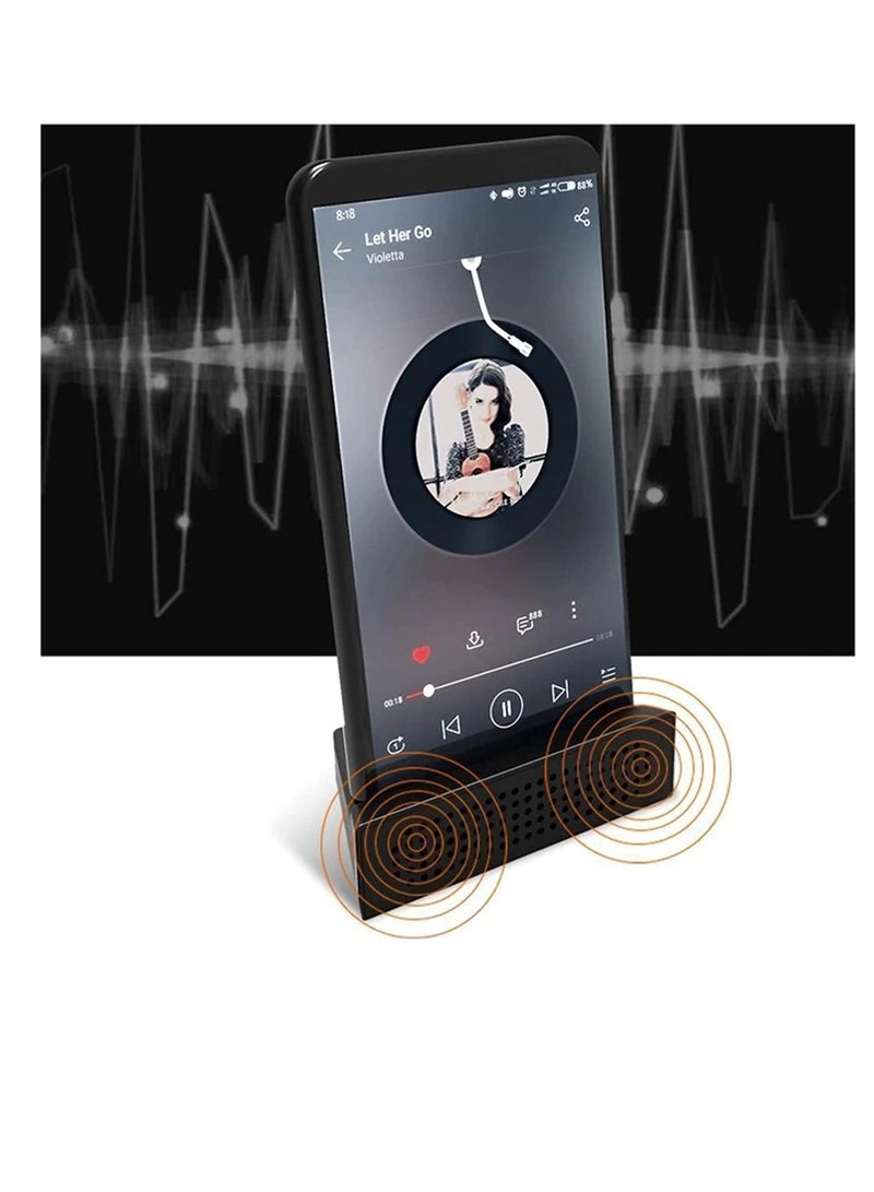 Excefore Sound Amplifier Phone Holder Practical Tool Portable Cell Phone Holder Base Mobile Phone Holder with Speaker A Idea Gifts for Family, Girl/Boy Friend (Black) - Image 4