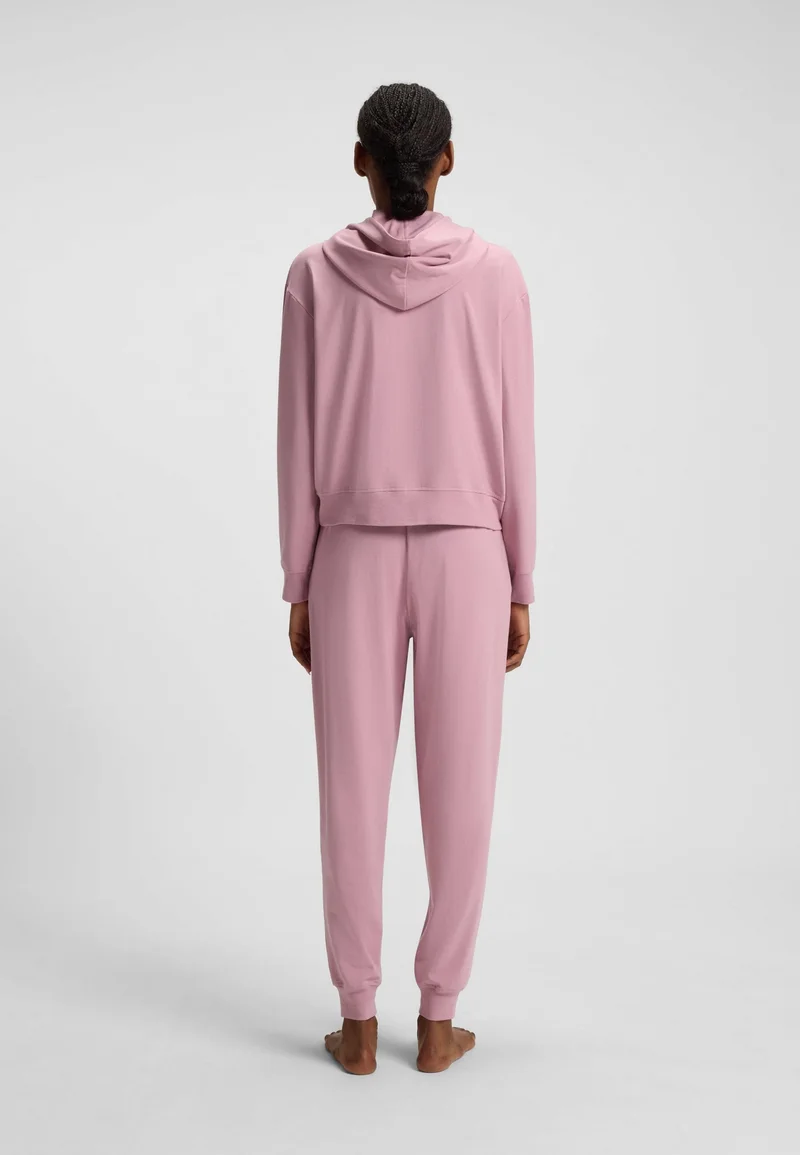 هوجو هودي بقصة مريحة من جيرسي مطاطي بطبعة شعار