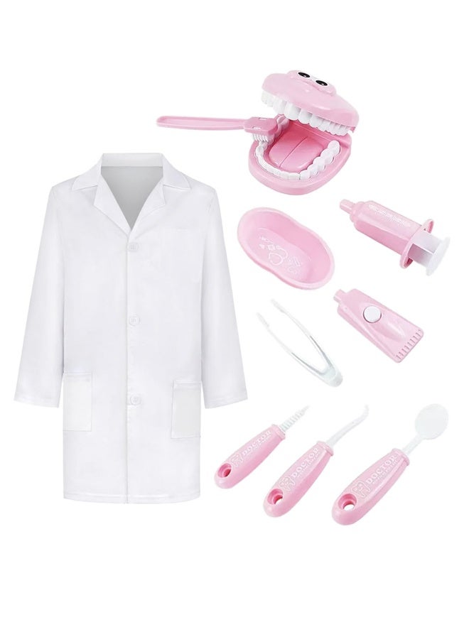 10 Pieces Doctor Costumes,Kids Dentist Play Set, Dental Tools and Accessories, Ages 3-14 - Image 1