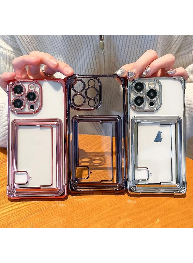 اس-توب جراب لهاتف iPhone 11 Pro مزود بفتحة بطاقة مطلية بالكهرباء من مادة TPU - Image 2
