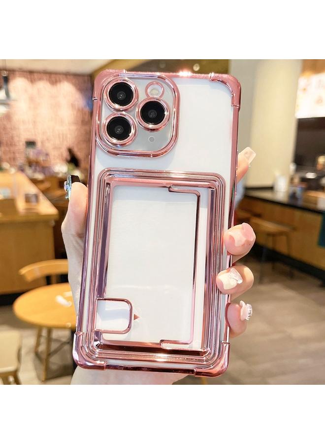 اس-توب جراب لهاتف iPhone 11 Pro مزود بفتحة بطاقة مطلية بالكهرباء من مادة TPU - Image 1