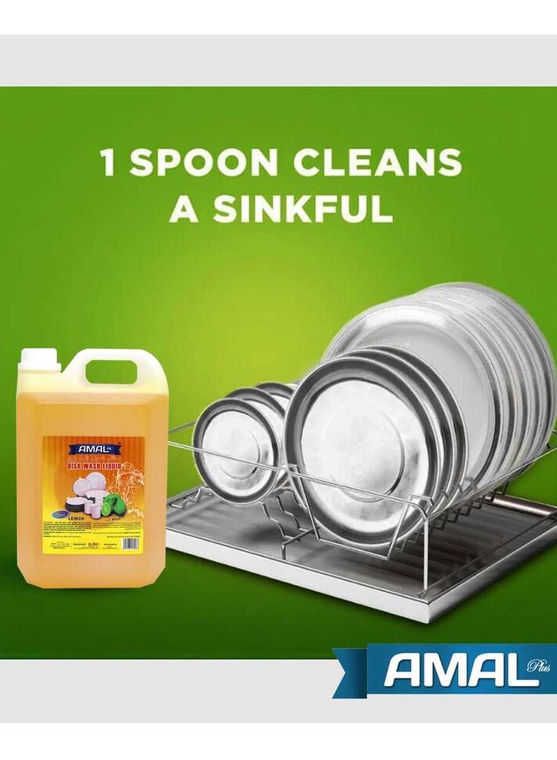 Amal Plus Dish Wash Liquid Lemon 5Litre - Image 2