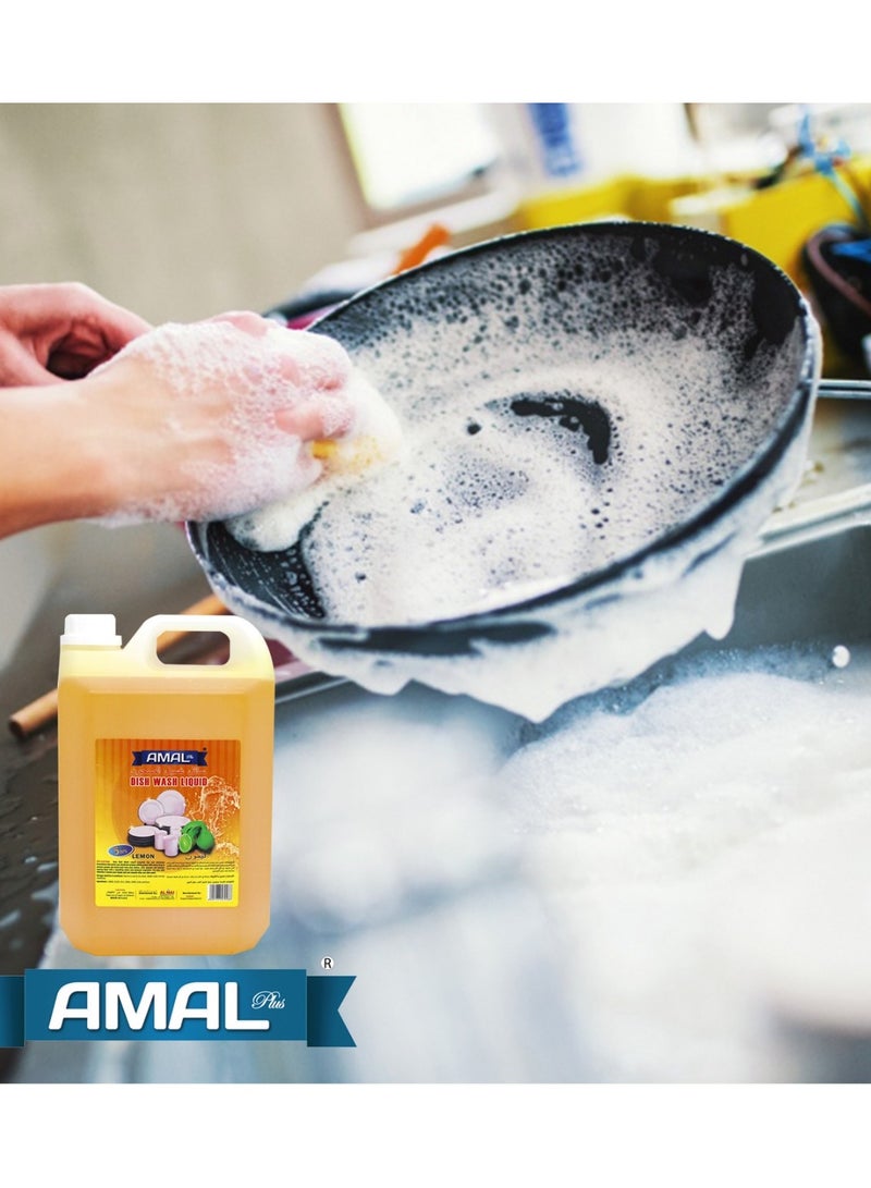Amal Plus Dish Wash Liquid Lemon 5Litre - Image 3