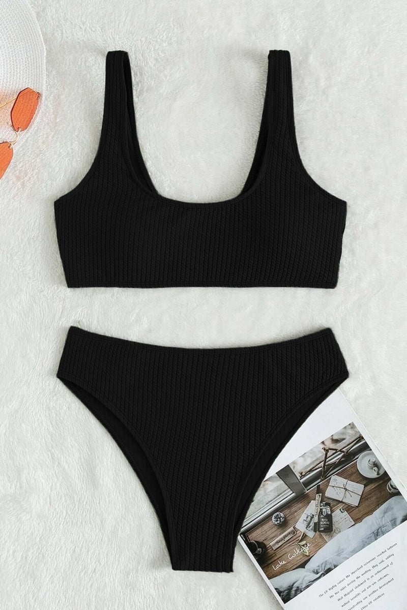 Angelsin Special Twill High Waist Tankini Bikini Set - Image 5