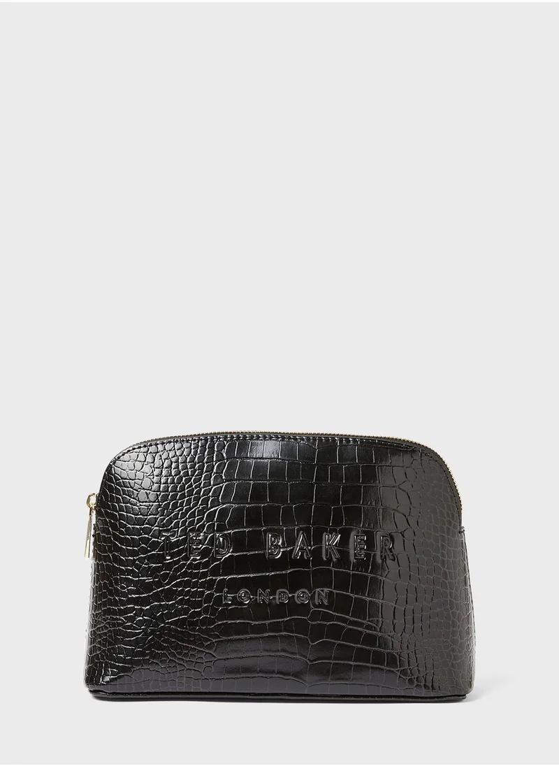 Ted Baker Crocala Croc Detail Debossed Makeup Bag