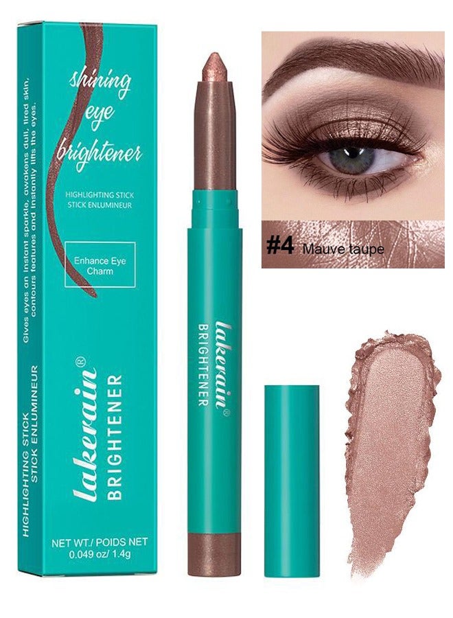 lakerain Shining Eye Brightener Enhance Eye Cream Professional Makeup Eyeshadow Pencil Advanced Shadow Stick Waterproof Eyeshadow Stick Eye Highlighter Shimmer Creamy Waterproof & Long-Lasting Eye Makeup for Women No.04  - Image 1